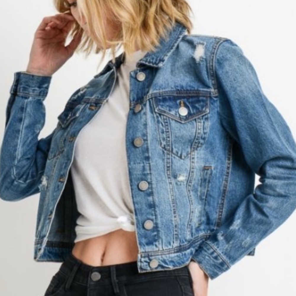 Black Label Women cotton Blue Jean Jacket  L‎